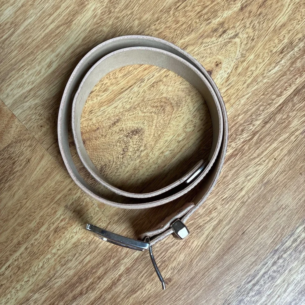 Western Leather Belt Blush Pink Silver Buckle Small Medium Boho Cowgirl Rodeo